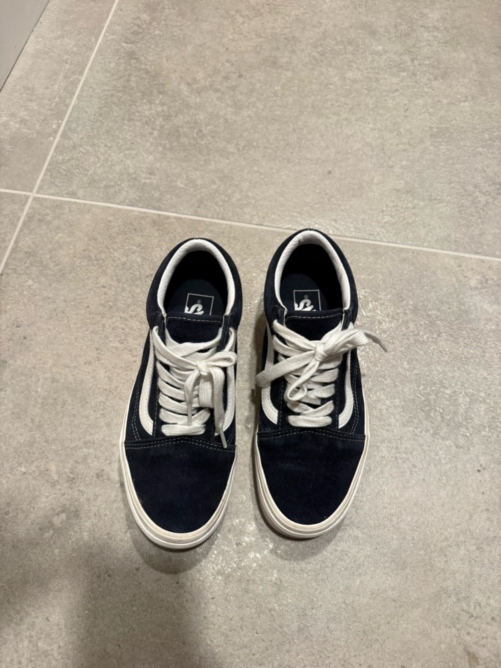 Navy and White VANS